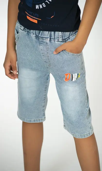 Бриджи для мальчиков на резинке, с карманами и принтом (2-6 лет)
