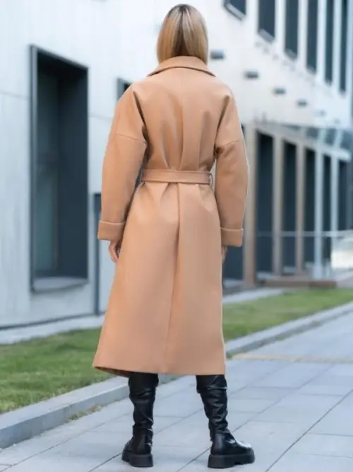 Пальто женское, классическое. Прямой крой, с поясом (р-р 42-44)