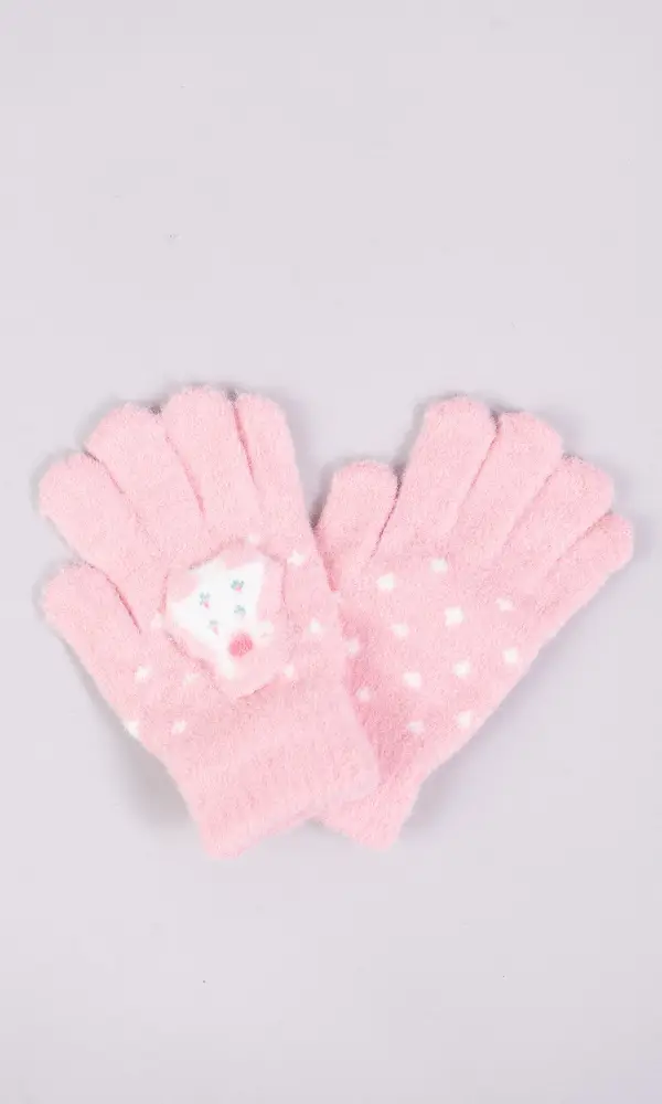 Перчатки детские с принтом, утепленные для мальчика и для девочки (4-6 лет)