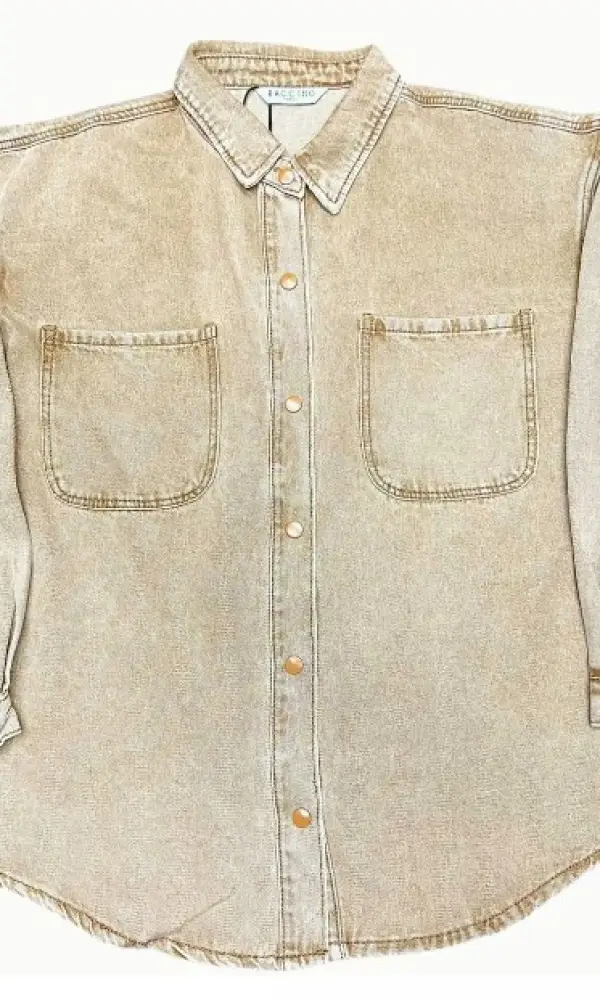 Рубашка джинсовая, женская, оверсайз (р-р 3XL-8XL)