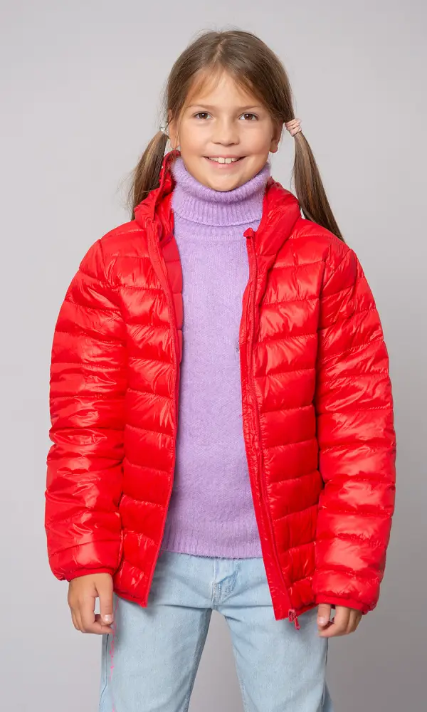 Куртка детская, демисезонная, с капюшоном для девочки (5-8 лет)