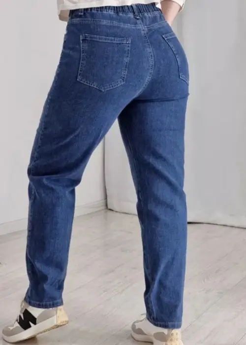 Женские джинсы на резинке ,синие ( р-р 30-36)