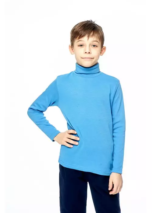 Водолазка однотонная, синяя для мальчика (1-4 лет)