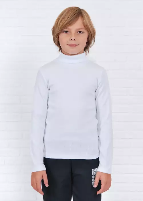 Водолазка лапша, белая, для мальчика (9-12 лет)