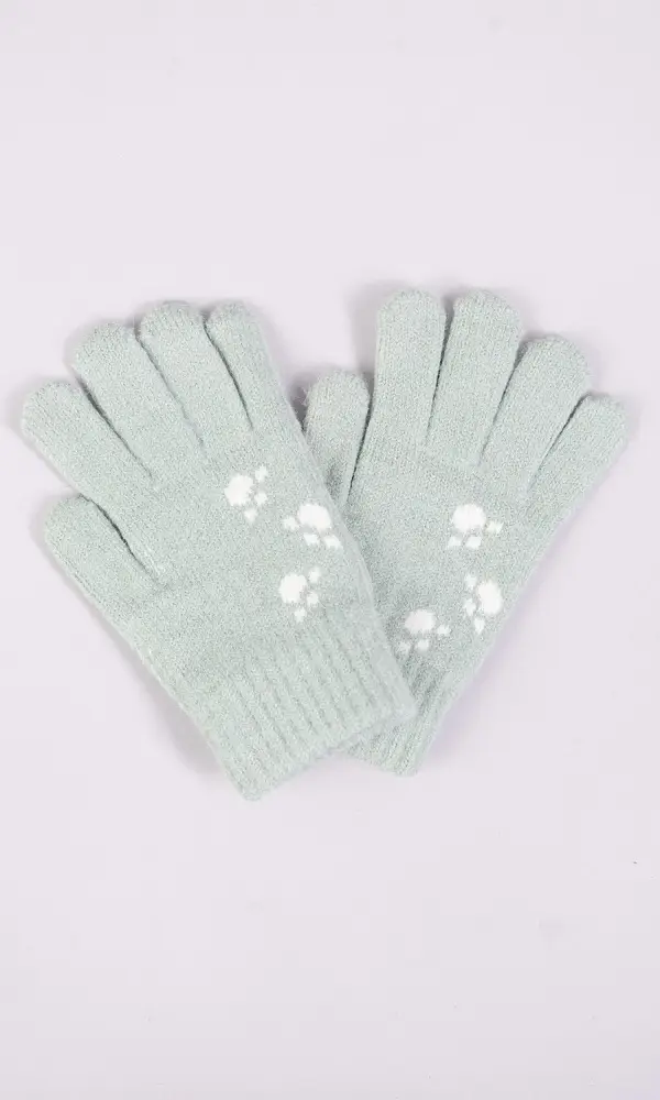 Перчатки детские с принтом, утепленные для мальчика и для девочки (4-6 лет)