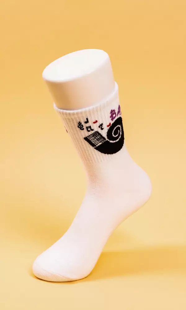 Набор из 6 носков "Белые", с рисунком, высокие, мужские (р-р 41-45)