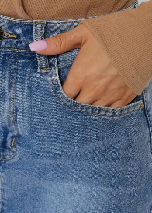 Юбка джинсовая, миди, с карманами карго ( р-р 42-50)